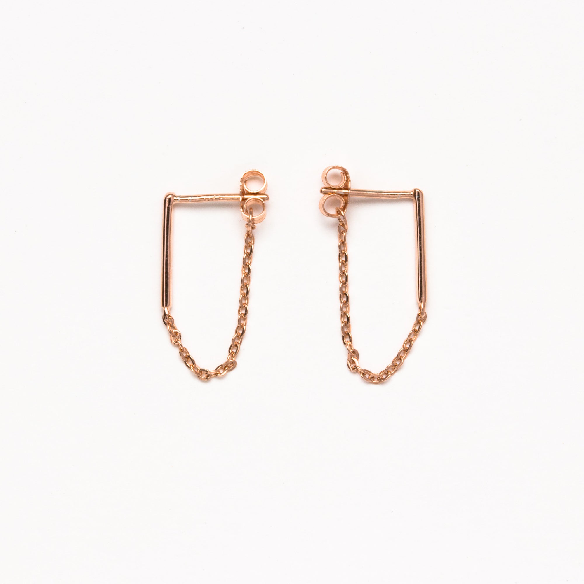 NSC - Bar and Chain Rose Earrings