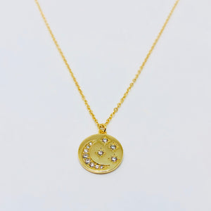 NSC - Small coin moon and star necklace