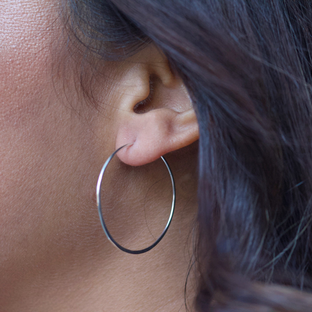 Medium Hammered Hoops