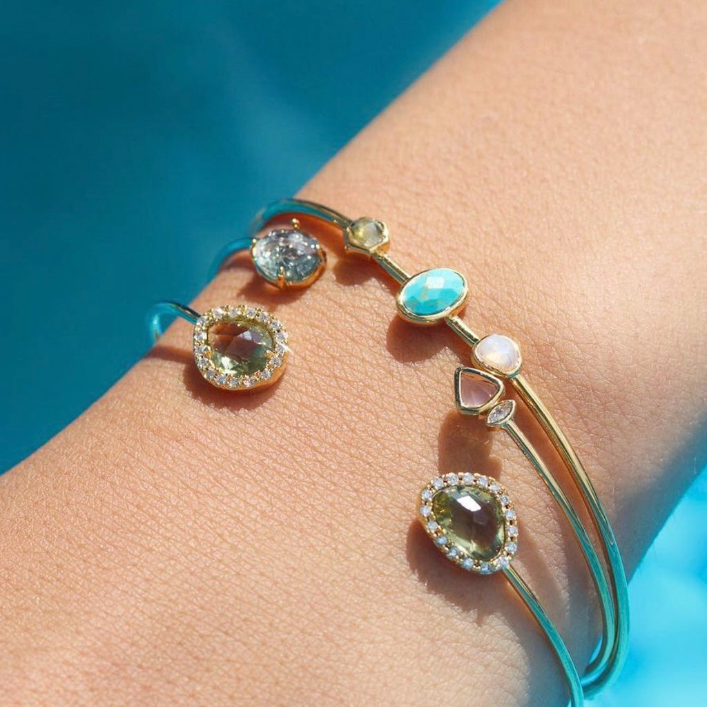 Tai Jewelry - Double Olive Open cuff