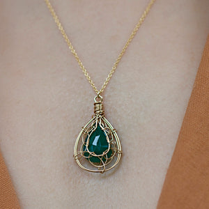 Misha - Green onyx necklace