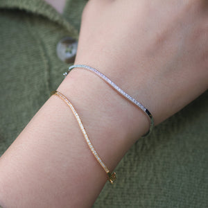 NSC - Micro pave curved cuff in silver