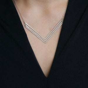 Jessica DeCarlo - Large triple chevron necklace in silver