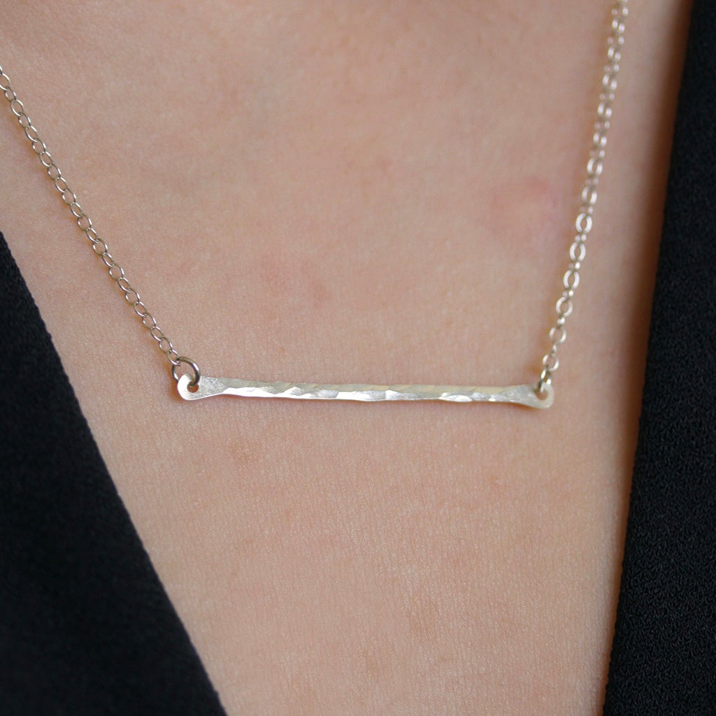 Jessica Decarlo - Hammered silver bar necklace