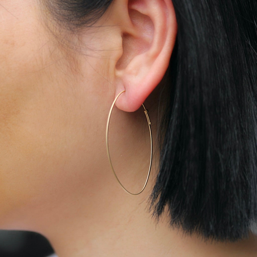 Large oval dainty hoops