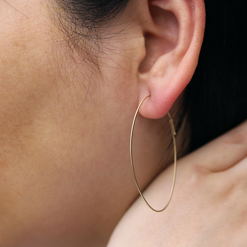 Large oval dainty hoops