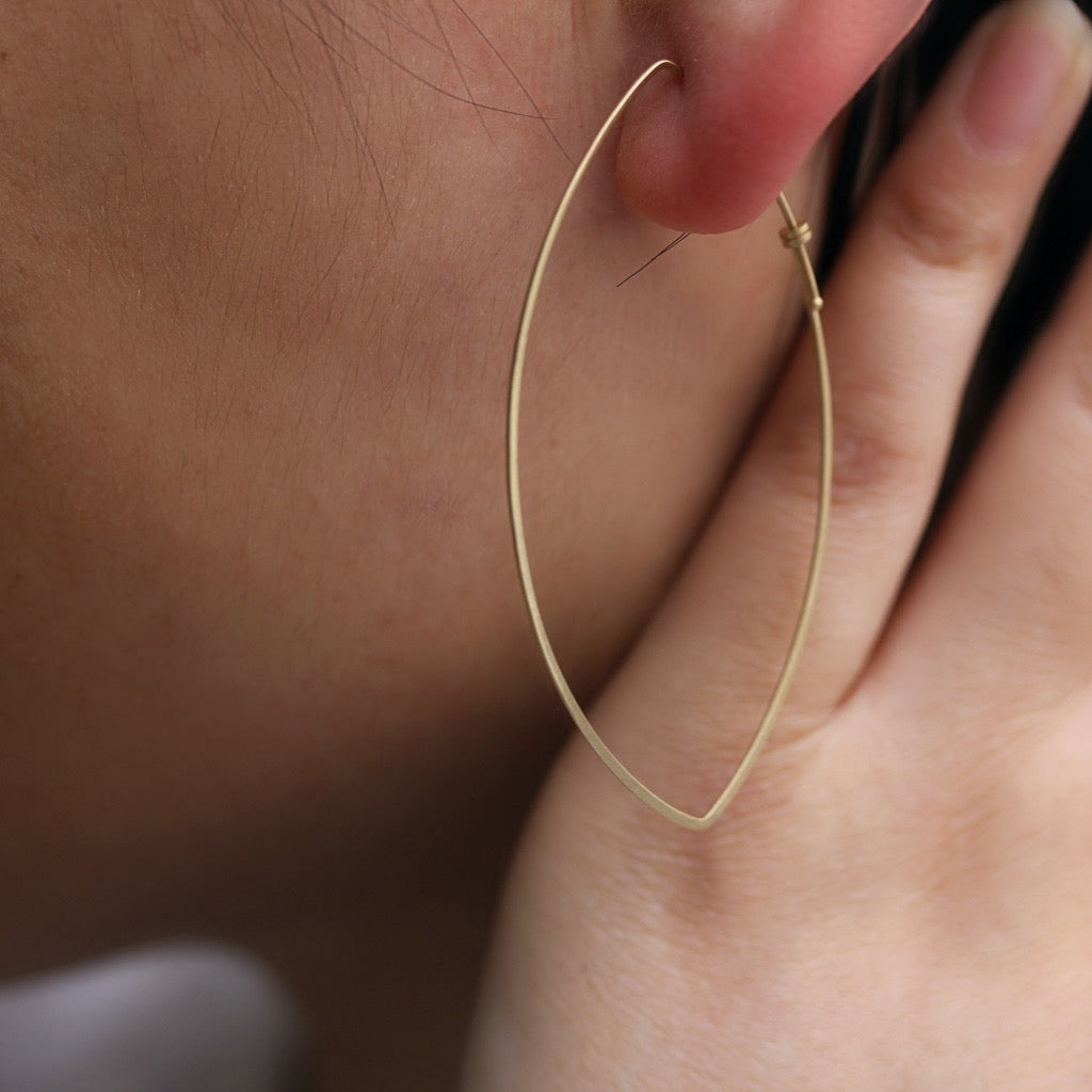 Large marquis dainty hoops