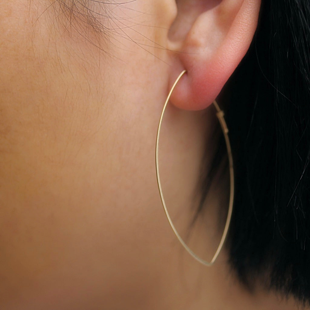 Large marquis dainty hoops