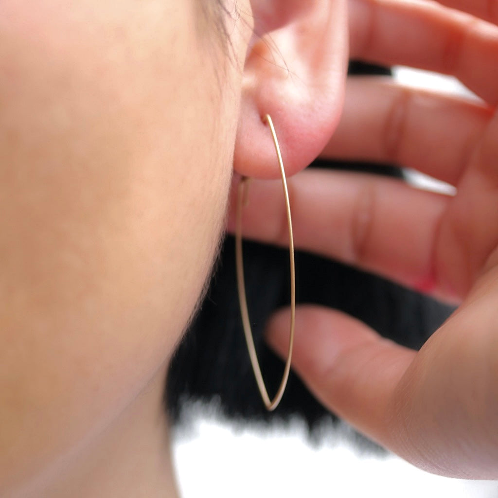 Large marquis dainty hoops