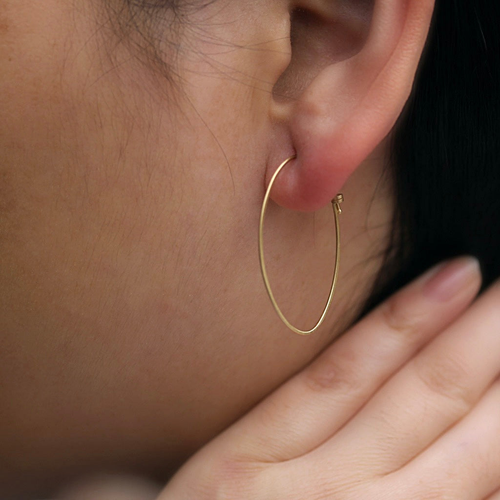Small dainty oval hoops