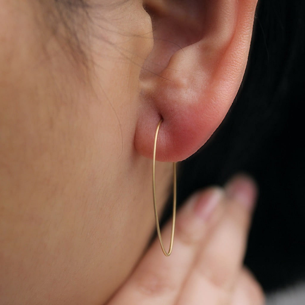 Small dainty oval hoops