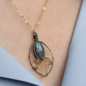 MISHA - LABRADORITE WITH LEMON QUARTZ NECKLACE