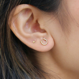 NFC - Diamond Studded Horse Shoe earrings