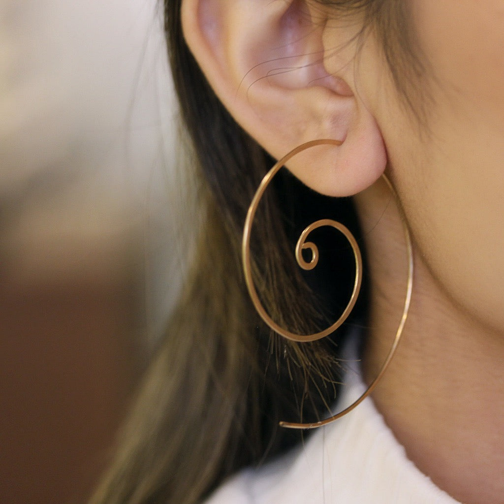 Large swirl earrings
