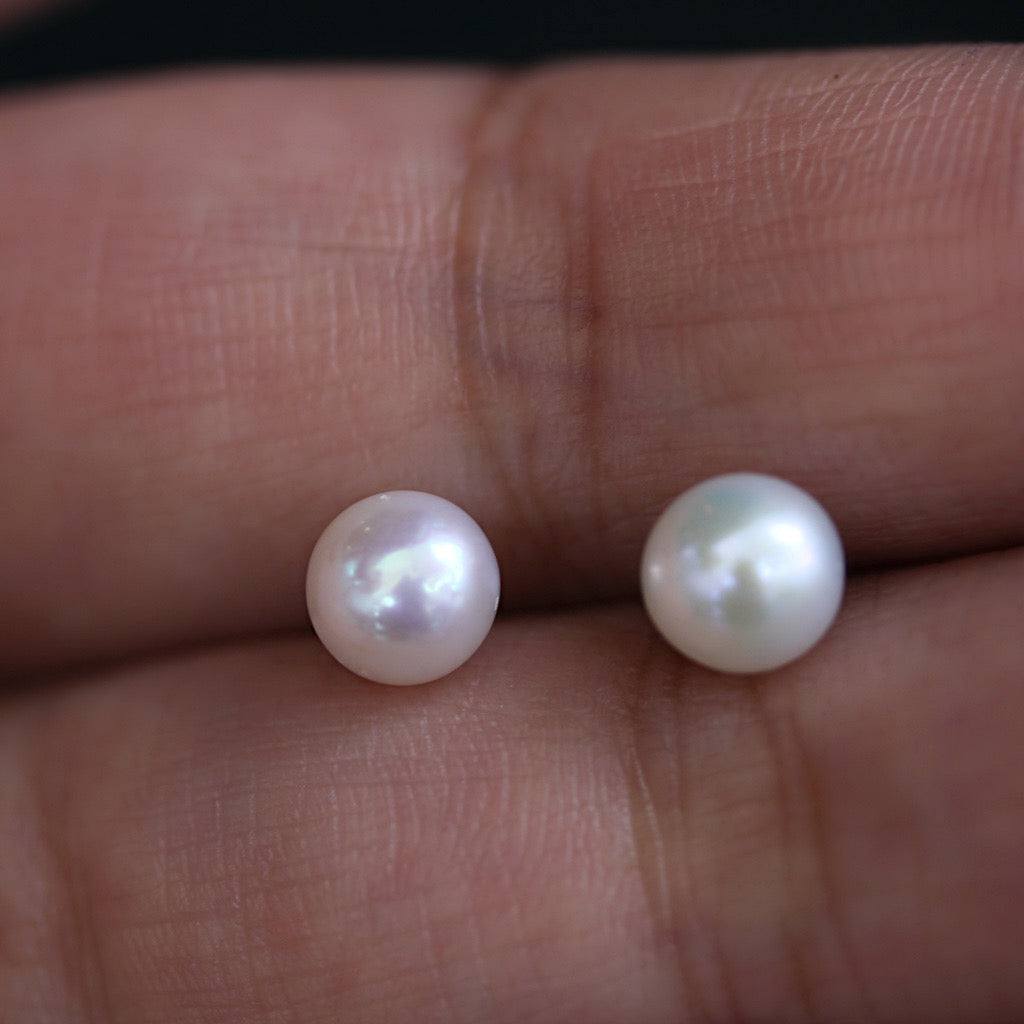 Pearl studs in Silver