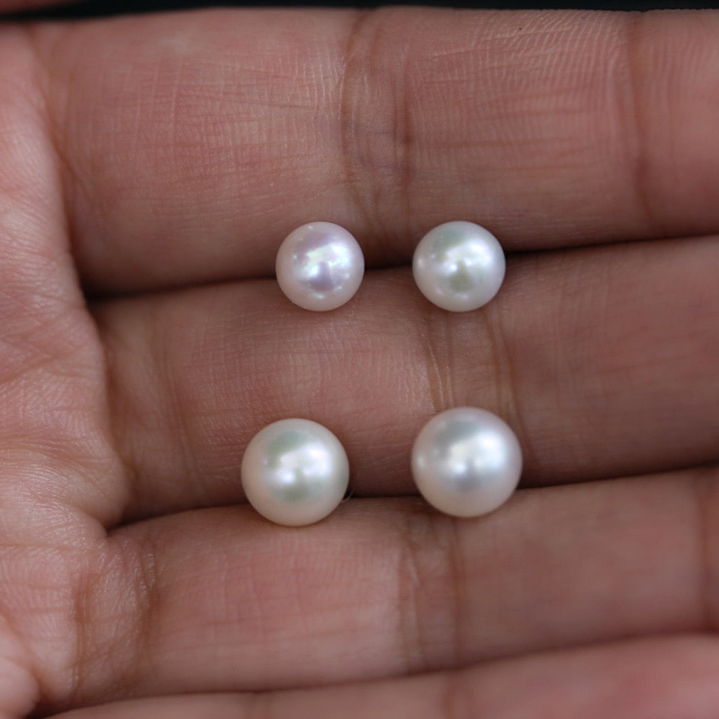 Pearl studs in Silver