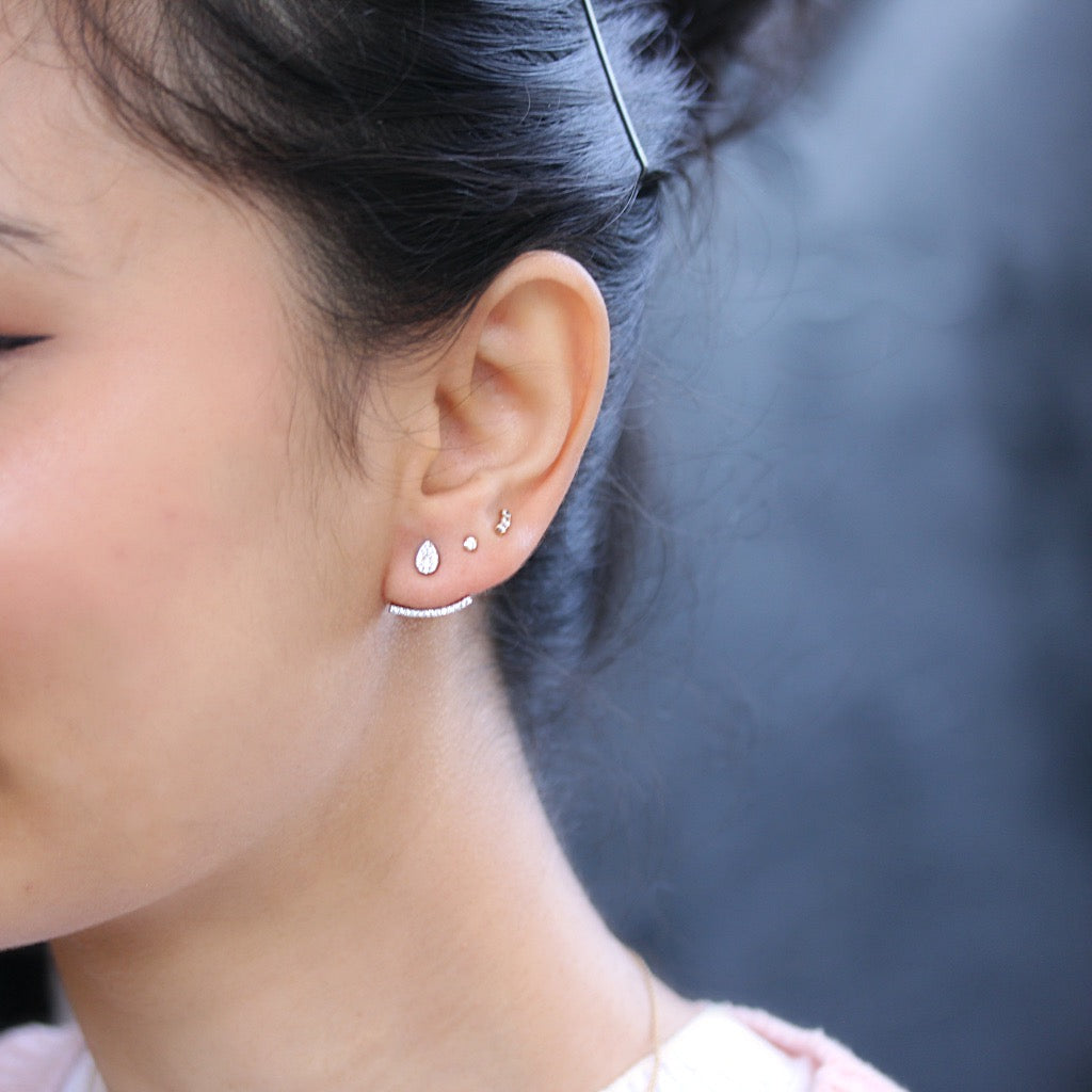 Pave Curved Ear Jackets