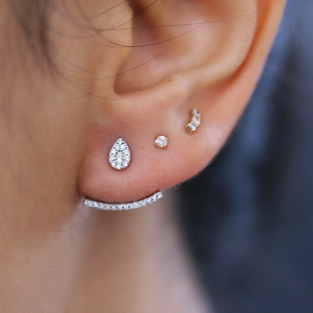 Pave Curved Ear Jackets
