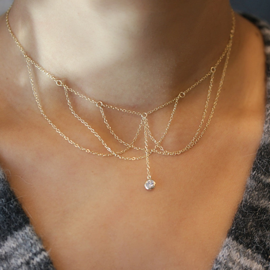 Layered choker necklace