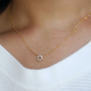 NSC - Baguette CZ circle necklace