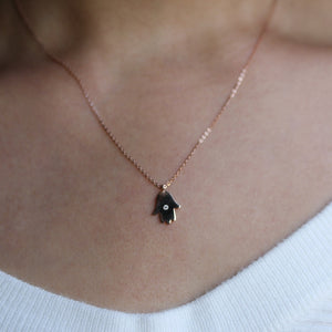 NSC- Hamsa with single stone necklace
