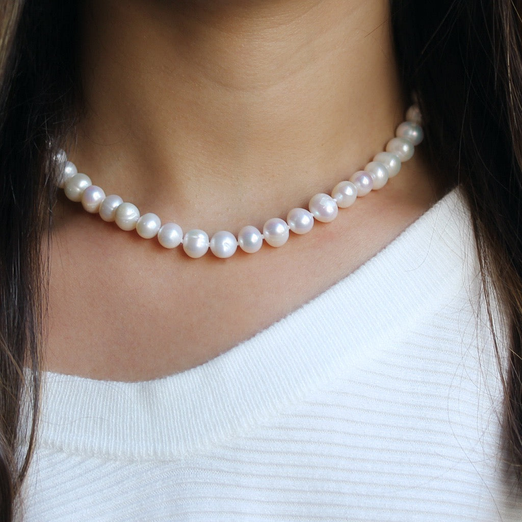 Cultured pearl choker necklace discount
