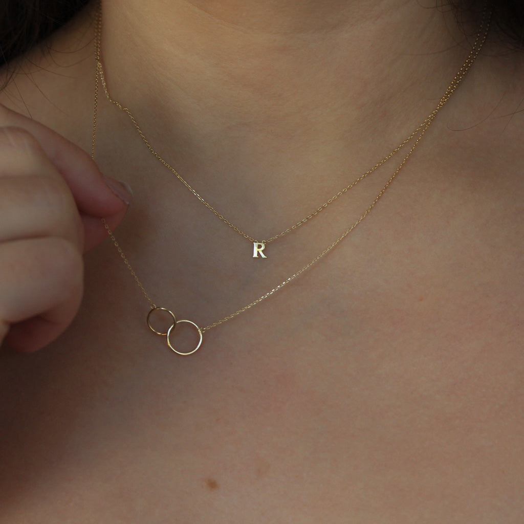 Duo necklace in yellow gold