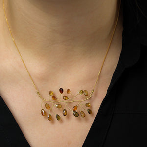 LINA - Tourmaline branch necklace