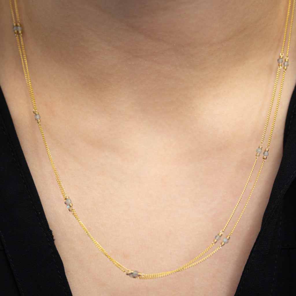 LINA - Labradorite double strand necklace