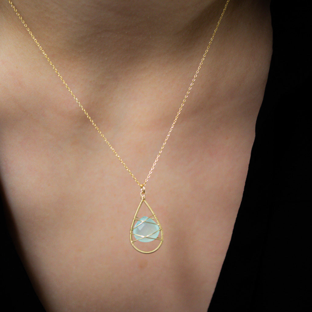 Lina - Wrapped Chalcedony Necklace
