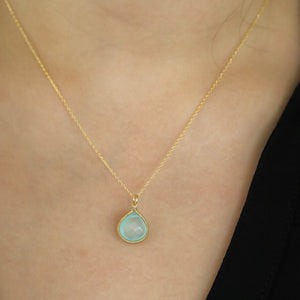 Lina - Chalcedony Drop Necklace