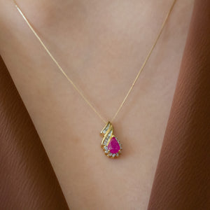 NFC - Pear shaped gemstone and diamond necklace