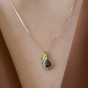NFC - Pear shaped gemstone and diamond necklace