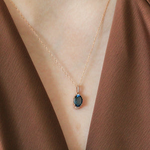 NFC - Oval Blue Topaz drop necklace