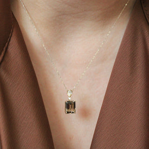 NFC - Emerald cut gemstone necklace