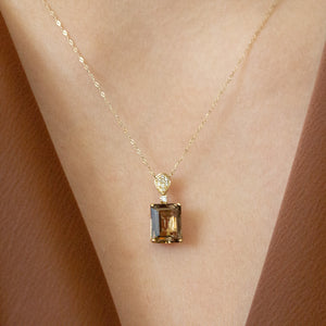 NFC - Emerald cut gemstone necklace