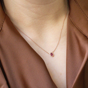 NFC - Single bezel Ruby necklace