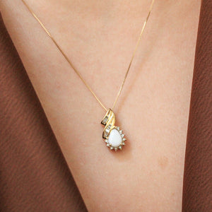 NFC - Pear shaped gemstone and diamond necklace