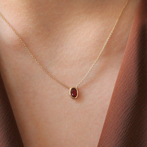 NFC - Single bezel Ruby necklace
