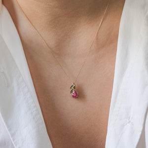NFC - Pear shaped gemstone and diamond necklace