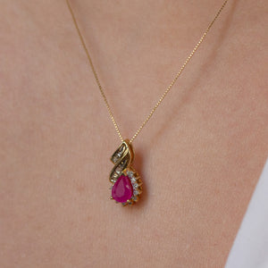 NFC - Pear shaped gemstone and diamond necklace