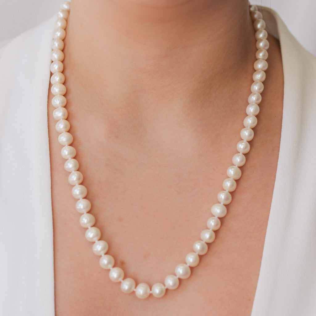 8mm pearl deals necklace