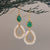 Lina - E629 (Green Onyx and Rock Crystal Drop Earrings)