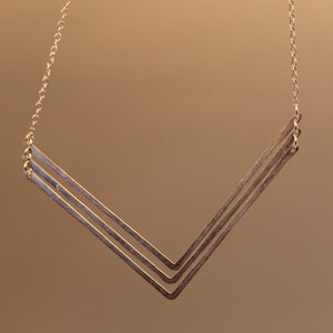 Jessica DeCarlo - Large triple chevron necklace in silver