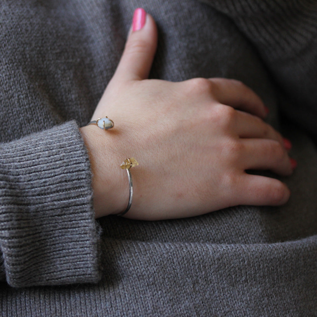 Druzy and Topaz cuff