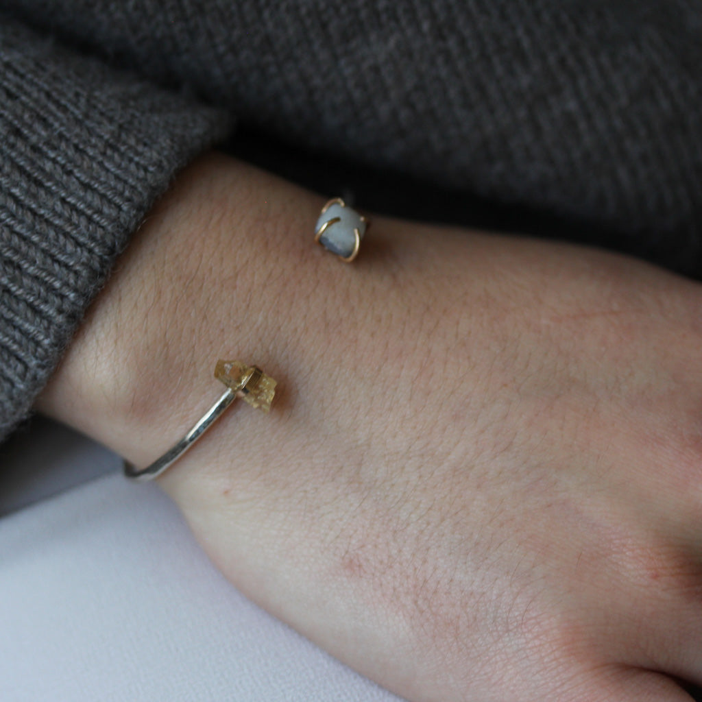 Druzy and Topaz cuff