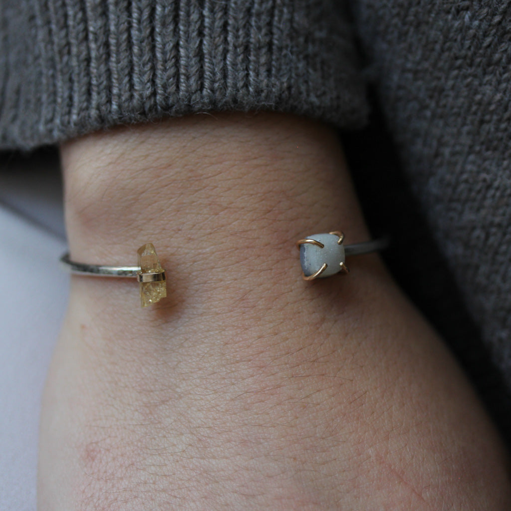 Druzy and Topaz cuff