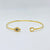 Tai - Evil eye with oval stone cuff bracelet