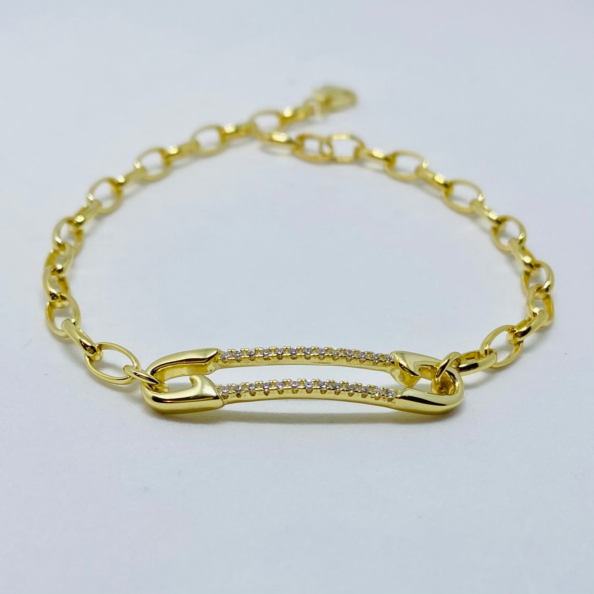 Safety pin bracelet