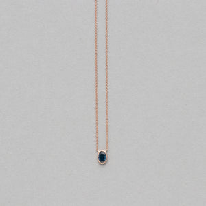 NFC - Single bezel Blue Sapphire necklace